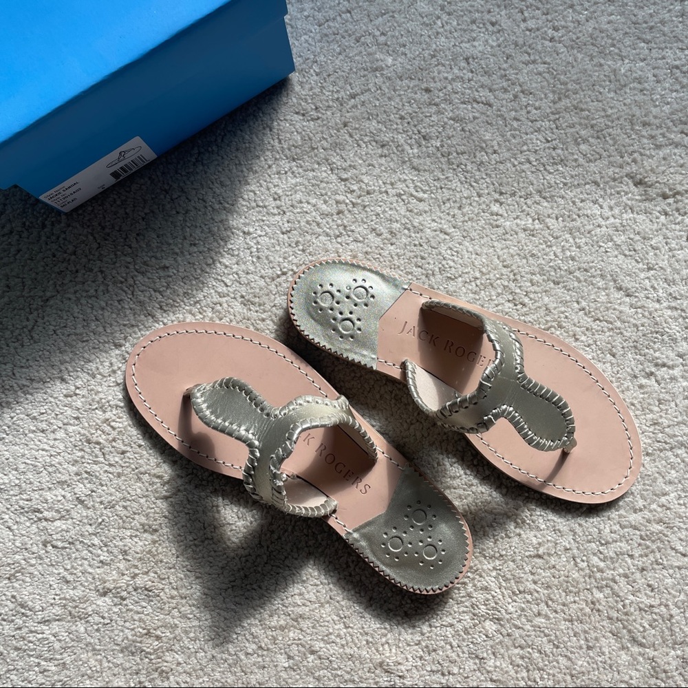 Jack Rogers Jackie Sandal in Platinum